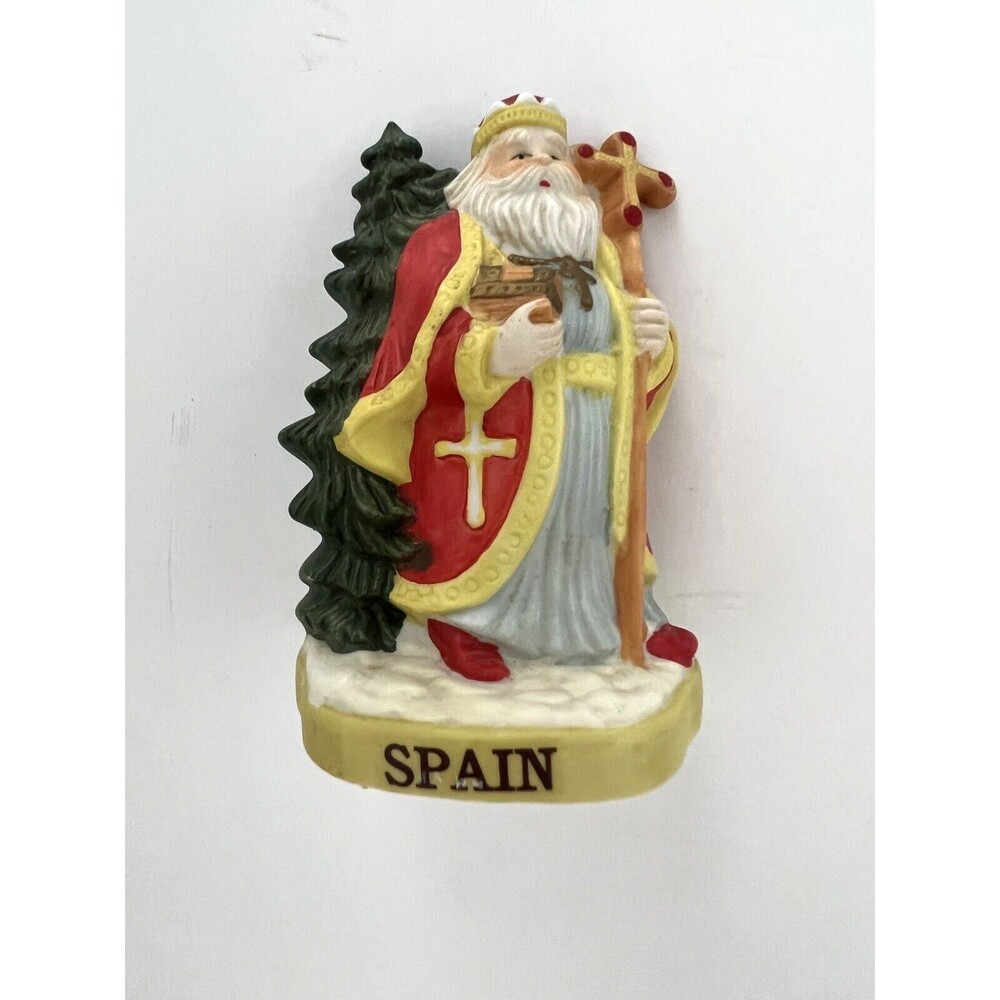 Vintage Santa Claus Christmas Statues 4 in Tall Country - Spain Portugal Poland - Picture 9 of 16